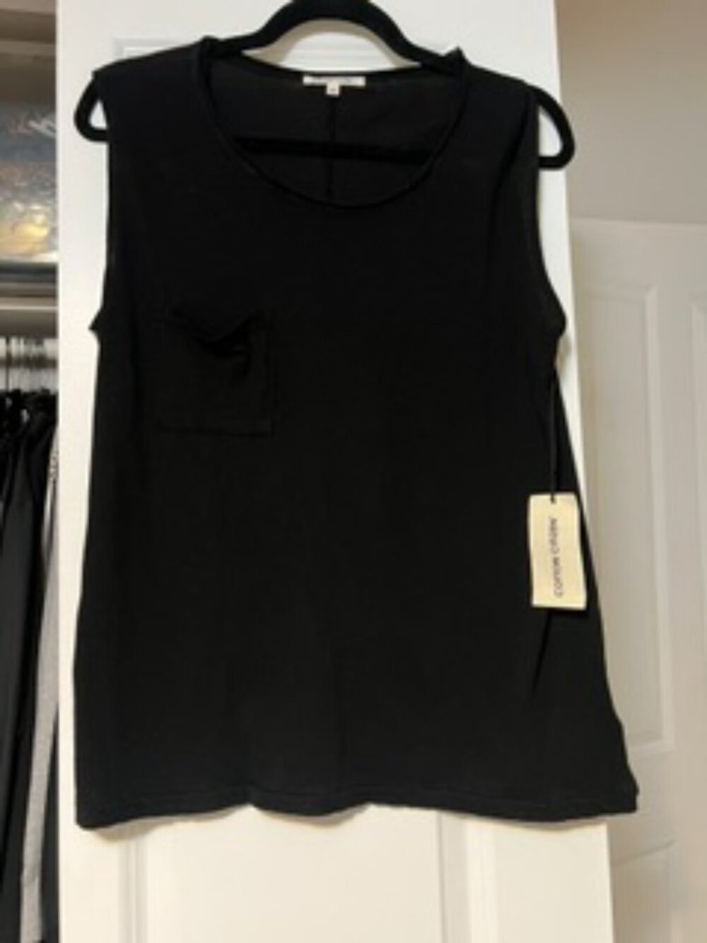 NWT Cotton Citizen Black Relaxed Roll Neck Tank Top Size Medium